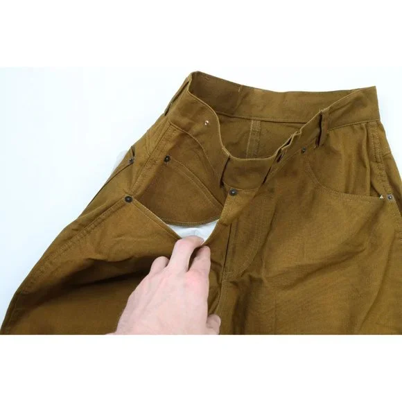 NOS Vintage 90s Streetwear Mens Size 30x31 Baggy Fit Wide Leg Denim Jeans Brown